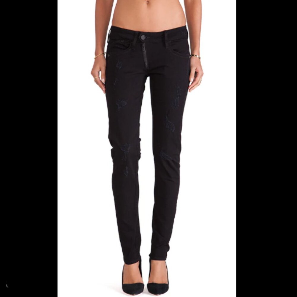 G-Star Women's Skinny Jeans in Black Distressed